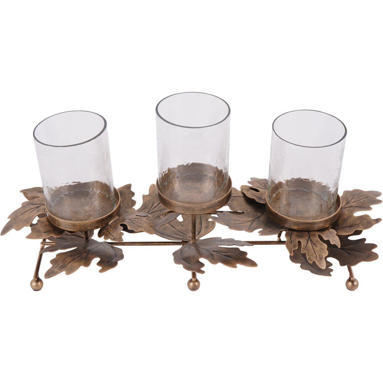 Laura Ashley Bronze Corrina Leaf Triple Votive Candleholder